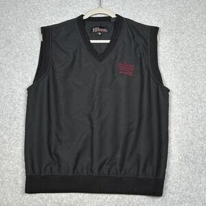 PGA Tour X Coca-Cola Vest Women M Black Championship Golf V Neck Embroidered VTG